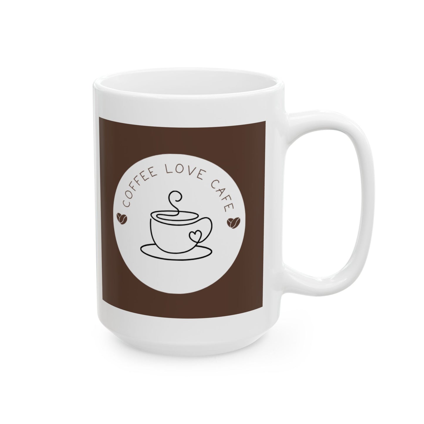 Coffee Love Cafe Ceramic Mug, Personalized Mug, Gift for Coffee Addicts, Unique Kitchenware, Funny Mug for Birthdays