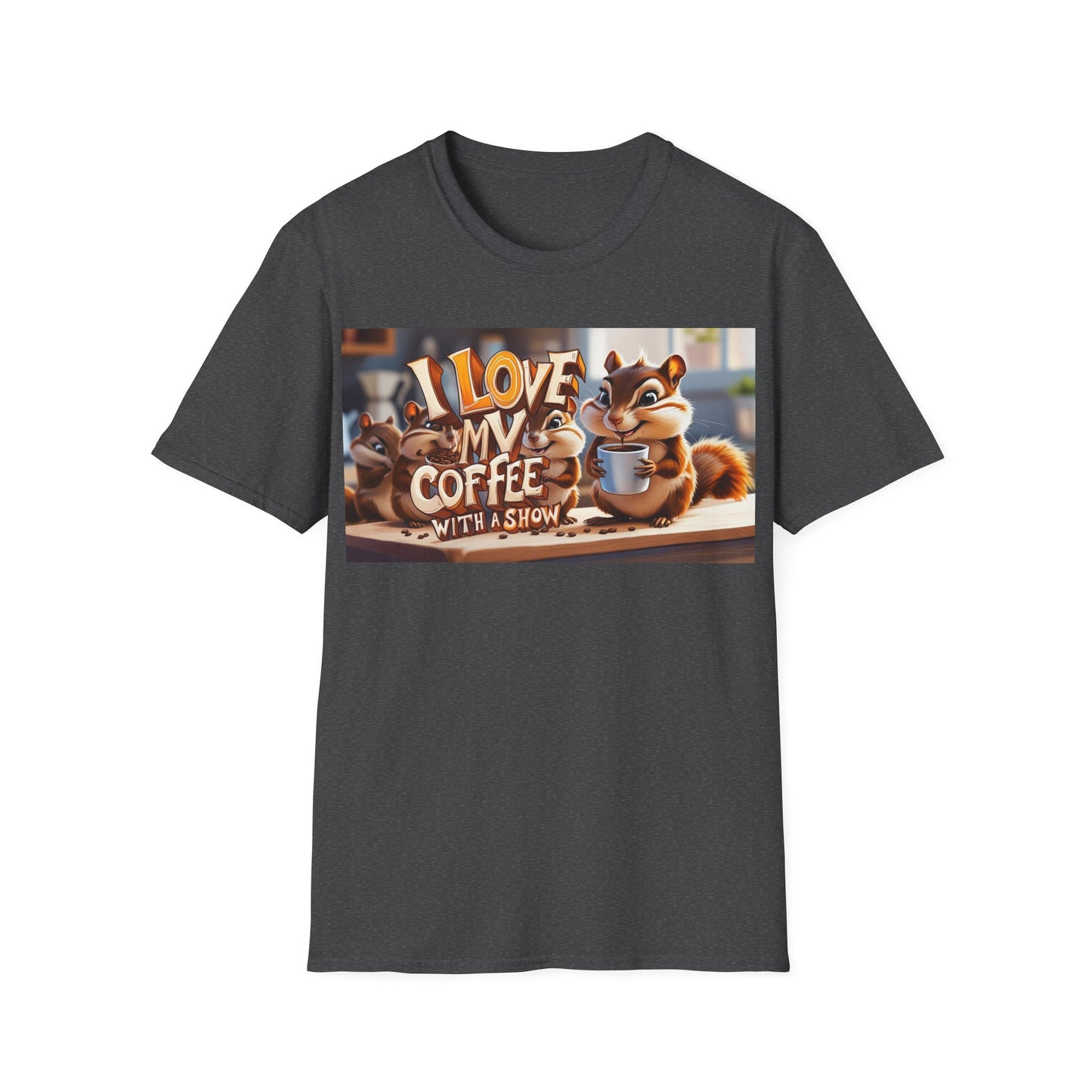 Coffee Lovers Unisex T-Shirt - Cute Chipmunk Design, Casual Tee, Gift for Coffee Enthusiasts, Festival Apparel, Everyday Wear