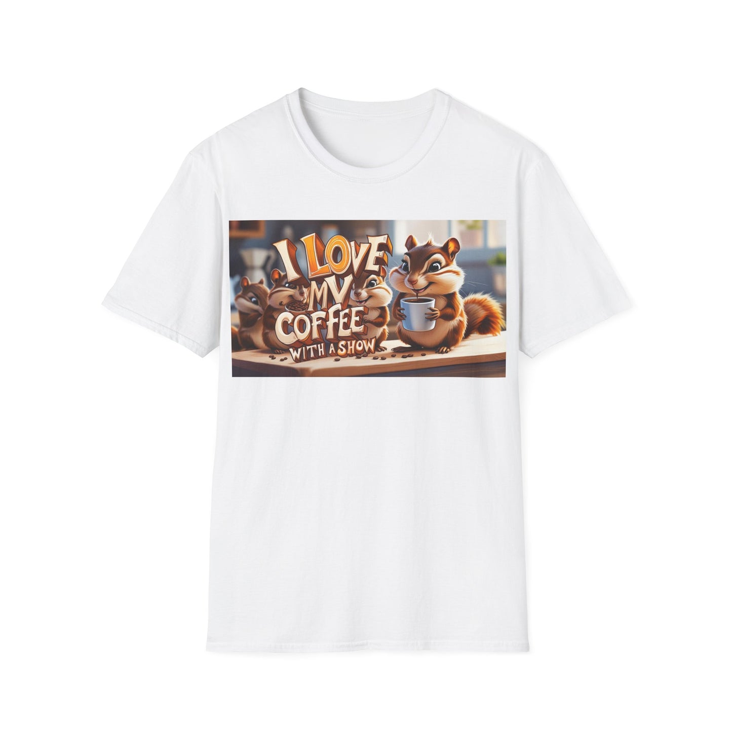 Coffee Lovers Unisex T-Shirt - Cute Chipmunk Design, Casual Tee, Gift for Coffee Enthusiasts, Festival Apparel, Everyday Wear