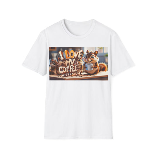 Coffee Lovers Unisex T-Shirt - Cute Chipmunk Design, Casual Tee, Gift for Coffee Enthusiasts, Festival Apparel, Everyday Wear