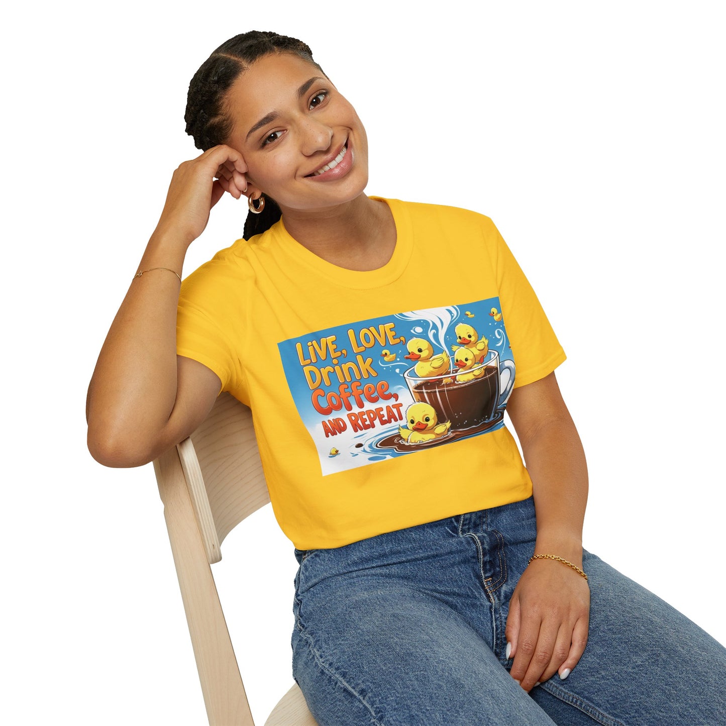 Cute Coffee Lover T-Shirt, Fun Gift for Coffee Enthusiasts, Perfect for Birthdays, Casual Wear, Summer Outings, Family Gatherings