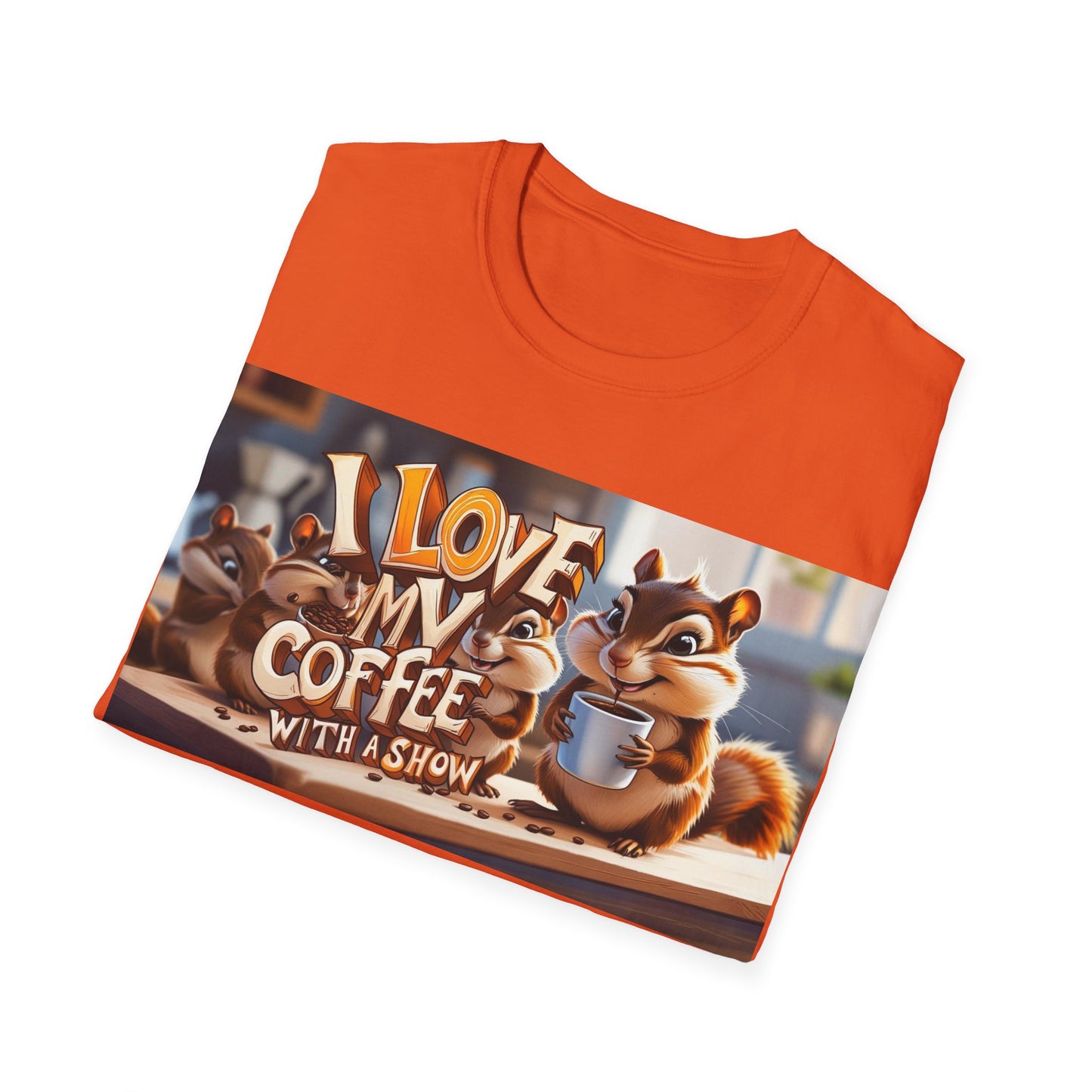 Coffee Lovers Unisex T-Shirt - Cute Chipmunk Design, Casual Tee, Gift for Coffee Enthusiasts, Festival Apparel, Everyday Wear