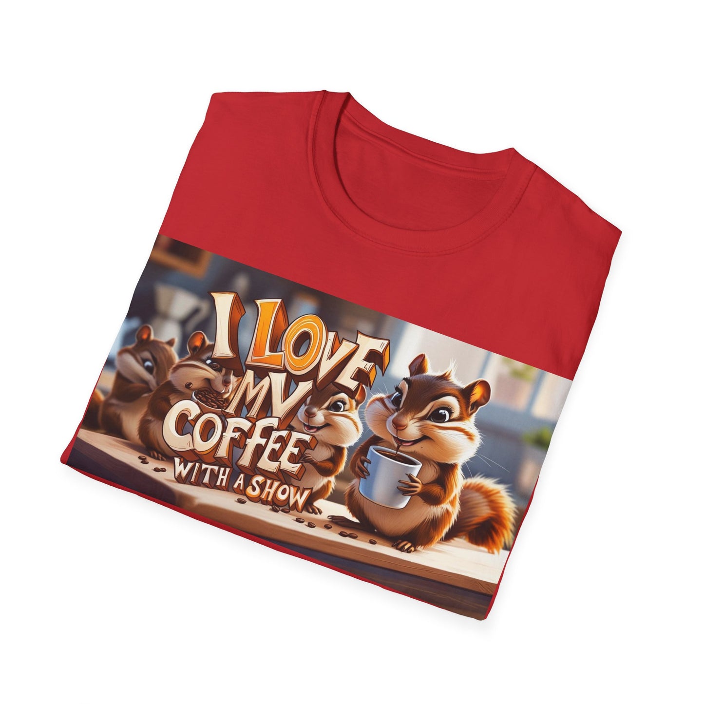 Coffee Lovers Unisex T-Shirt - Cute Chipmunk Design, Casual Tee, Gift for Coffee Enthusiasts, Festival Apparel, Everyday Wear