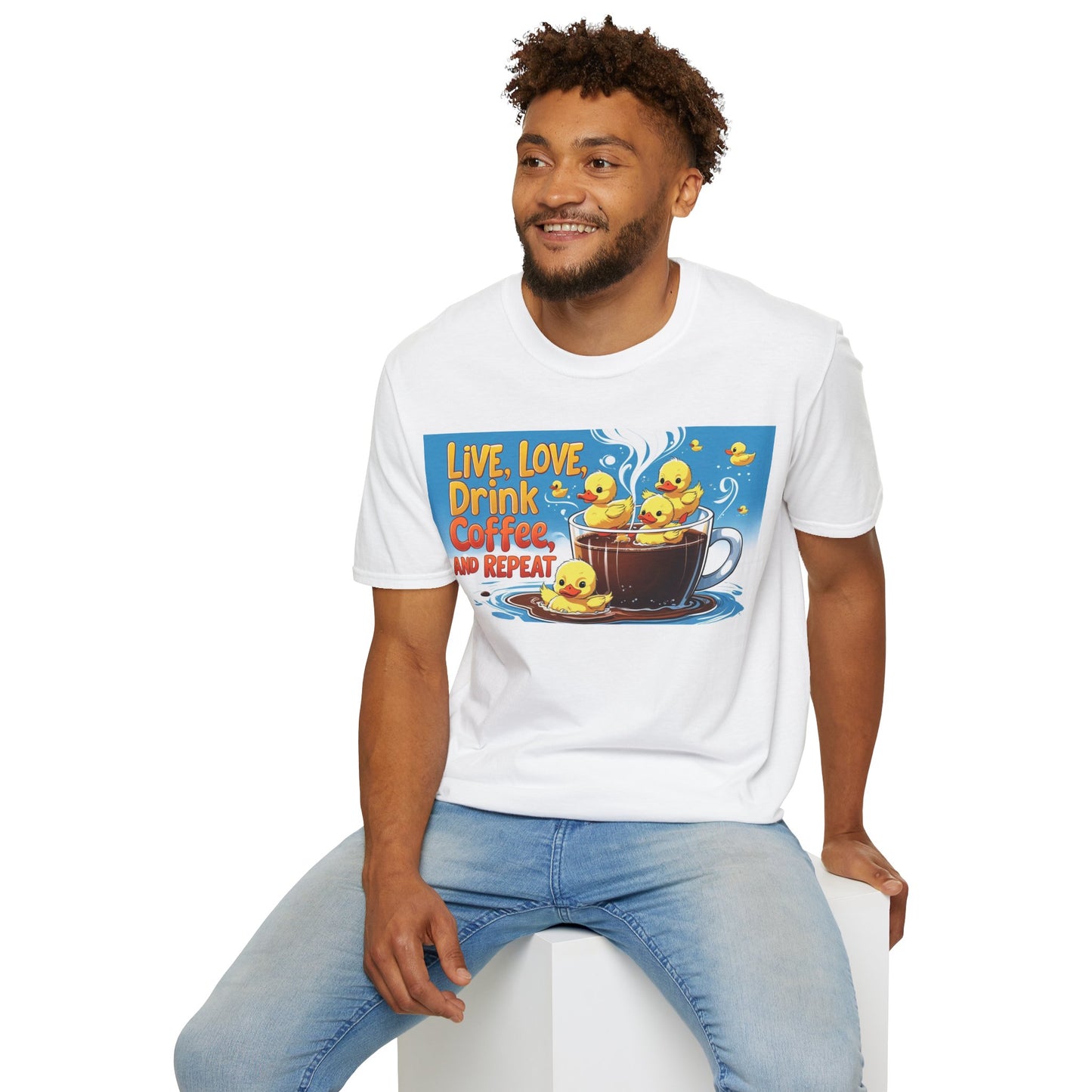 Cute Coffee Lover T-Shirt, Fun Gift for Coffee Enthusiasts, Perfect for Birthdays, Casual Wear, Summer Outings, Family Gatherings