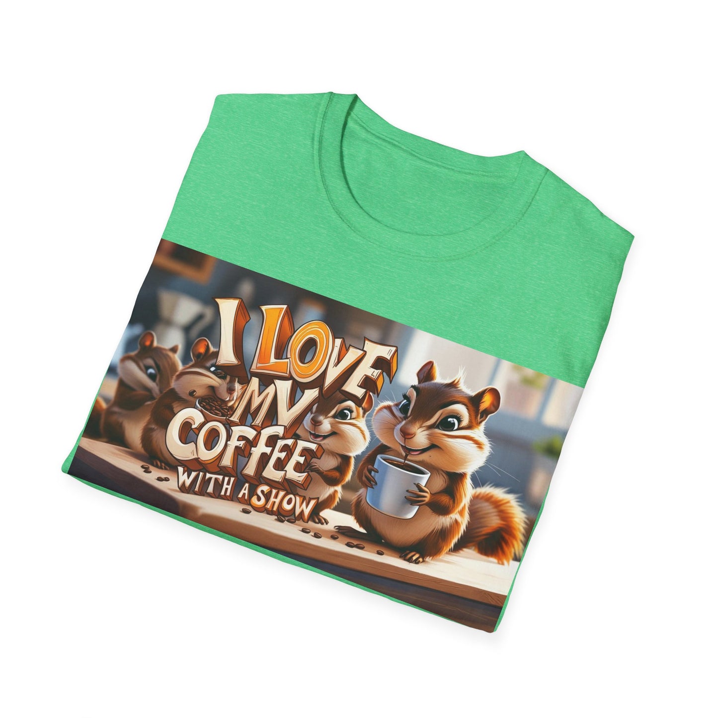 Coffee Lovers Unisex T-Shirt - Cute Chipmunk Design, Casual Tee, Gift for Coffee Enthusiasts, Festival Apparel, Everyday Wear