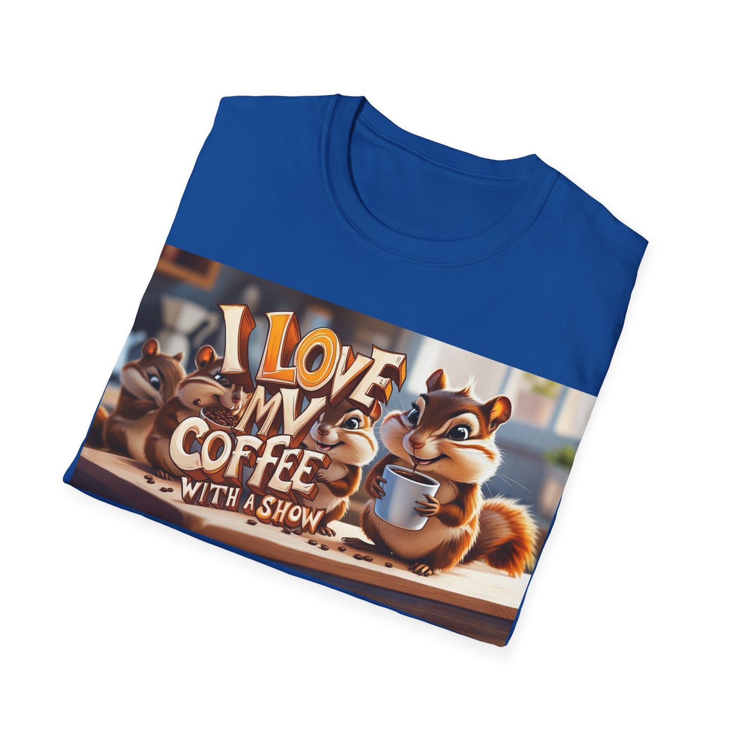 Coffee Lovers Unisex T-Shirt - Cute Chipmunk Design, Casual Tee, Gift for Coffee Enthusiasts, Festival Apparel, Everyday Wear