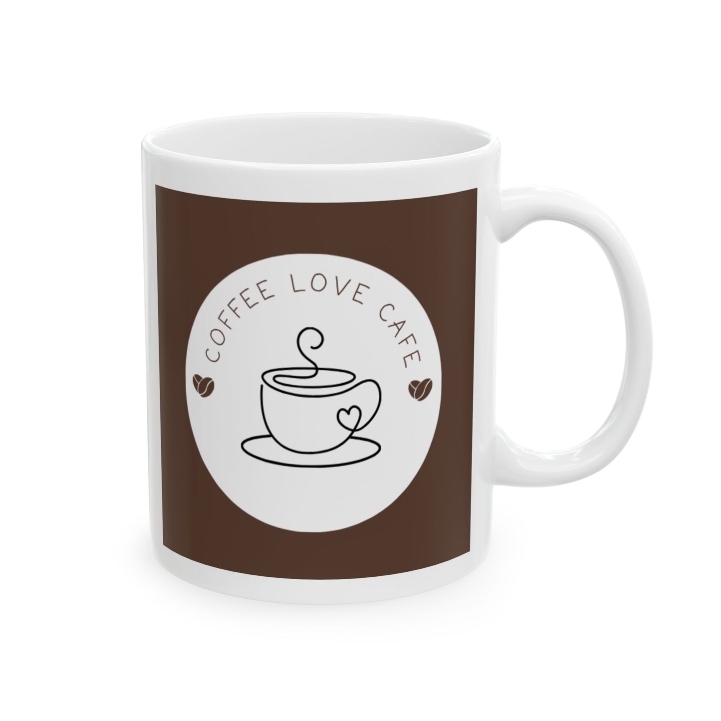 Coffee Love Cafe Ceramic Mug, Personalized Mug, Gift for Coffee Addicts, Unique Kitchenware, Funny Mug for Birthdays