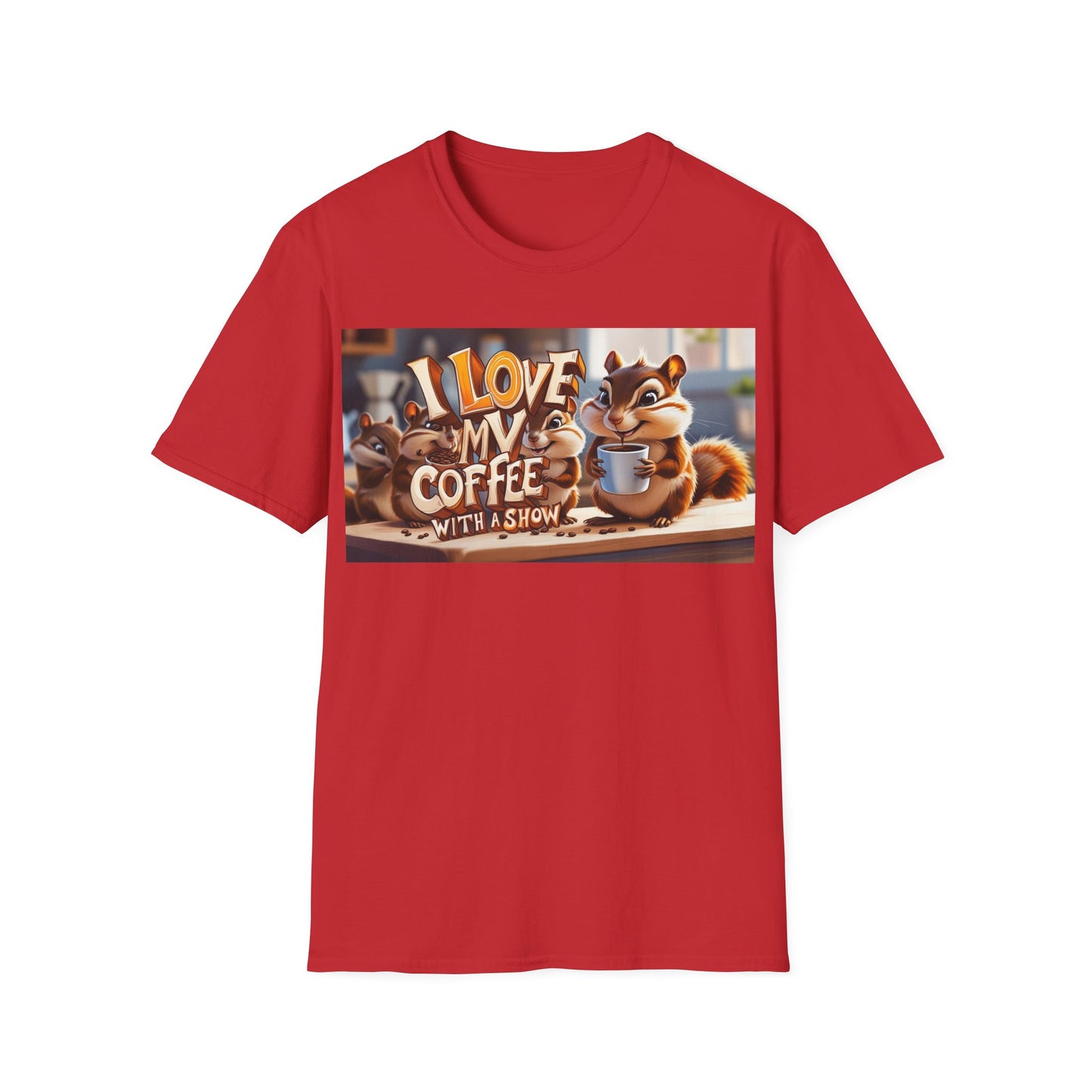 Coffee Lovers Unisex T-Shirt - Cute Chipmunk Design, Casual Tee, Gift for Coffee Enthusiasts, Festival Apparel, Everyday Wear