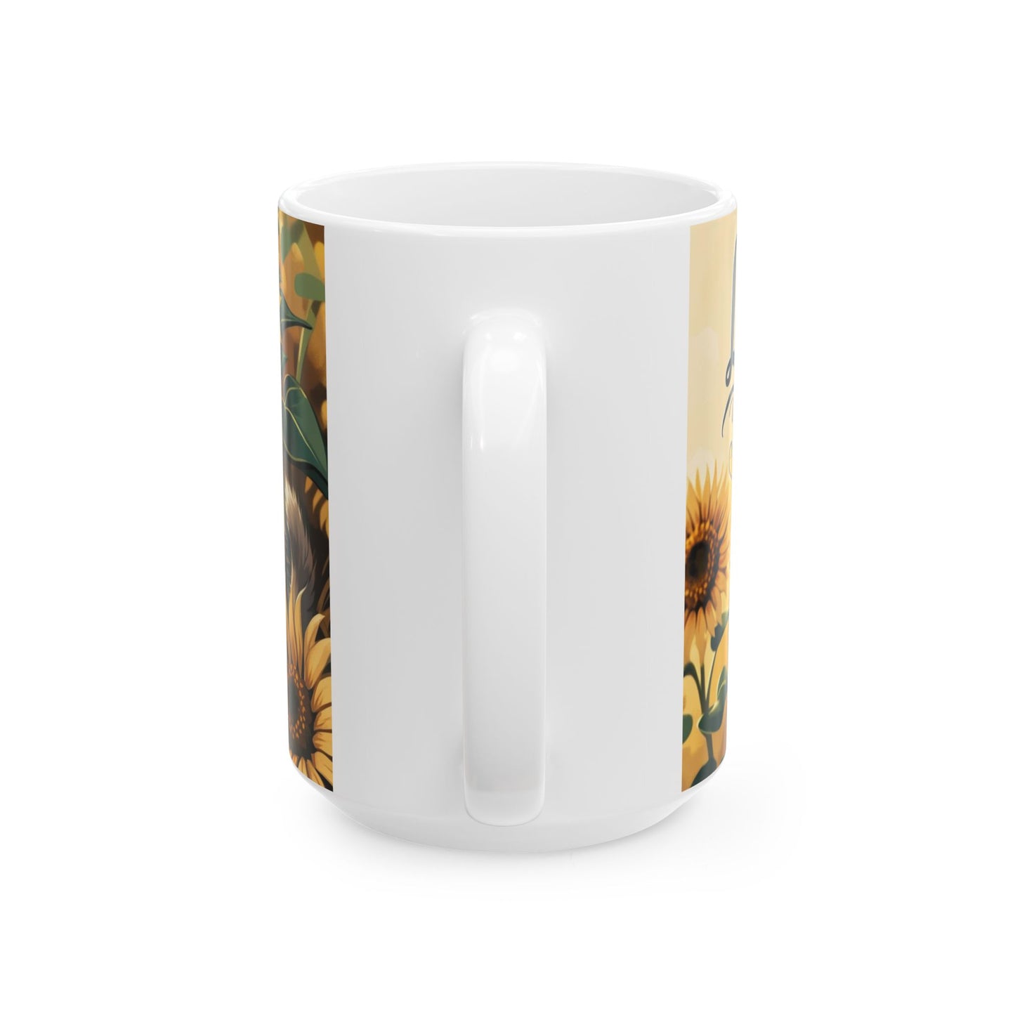 Cozy Cat Ceramic Mug | Perfect Gift for Cat Lovers | Sunflower Design | Coffee, Tea, Hot Cocoa, Birthday, Home Decor