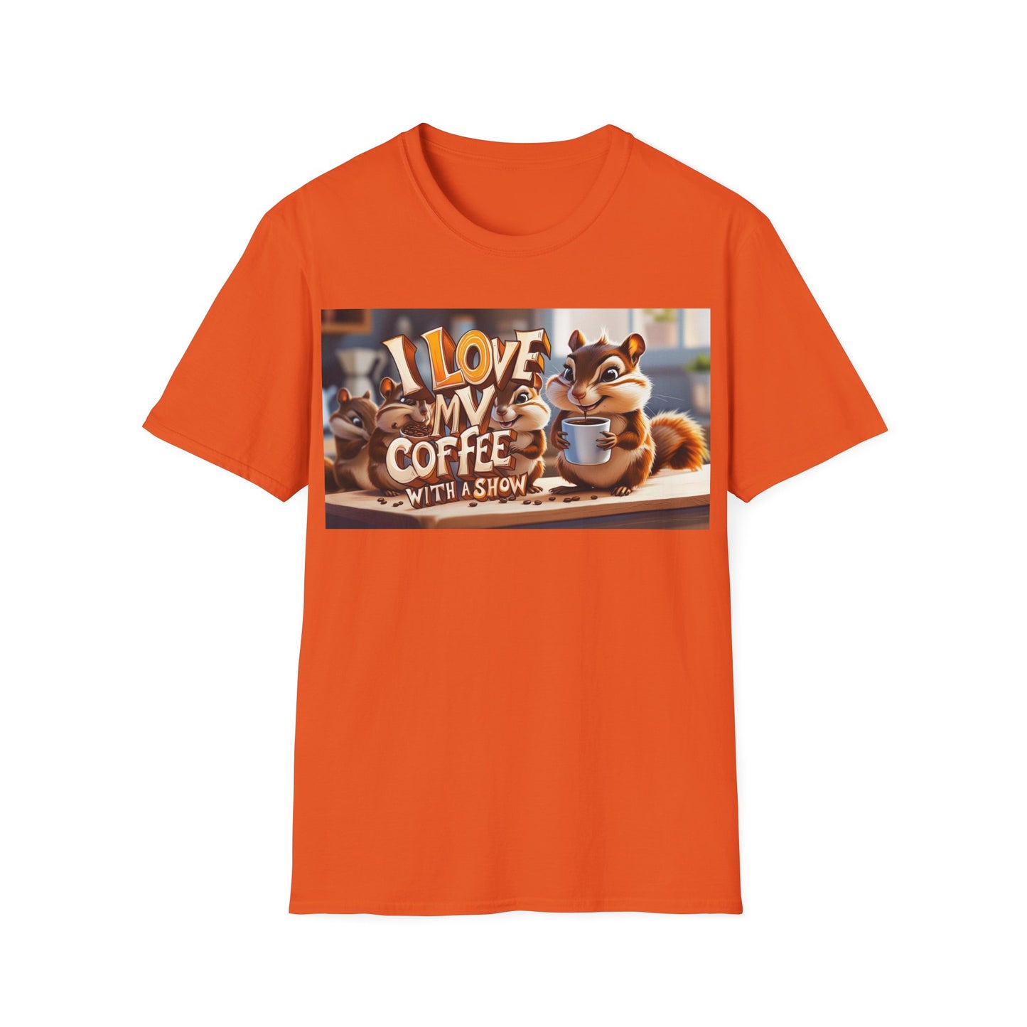 Coffee Lovers Unisex T-Shirt - Cute Chipmunk Design, Casual Tee, Gift for Coffee Enthusiasts, Festival Apparel, Everyday Wear