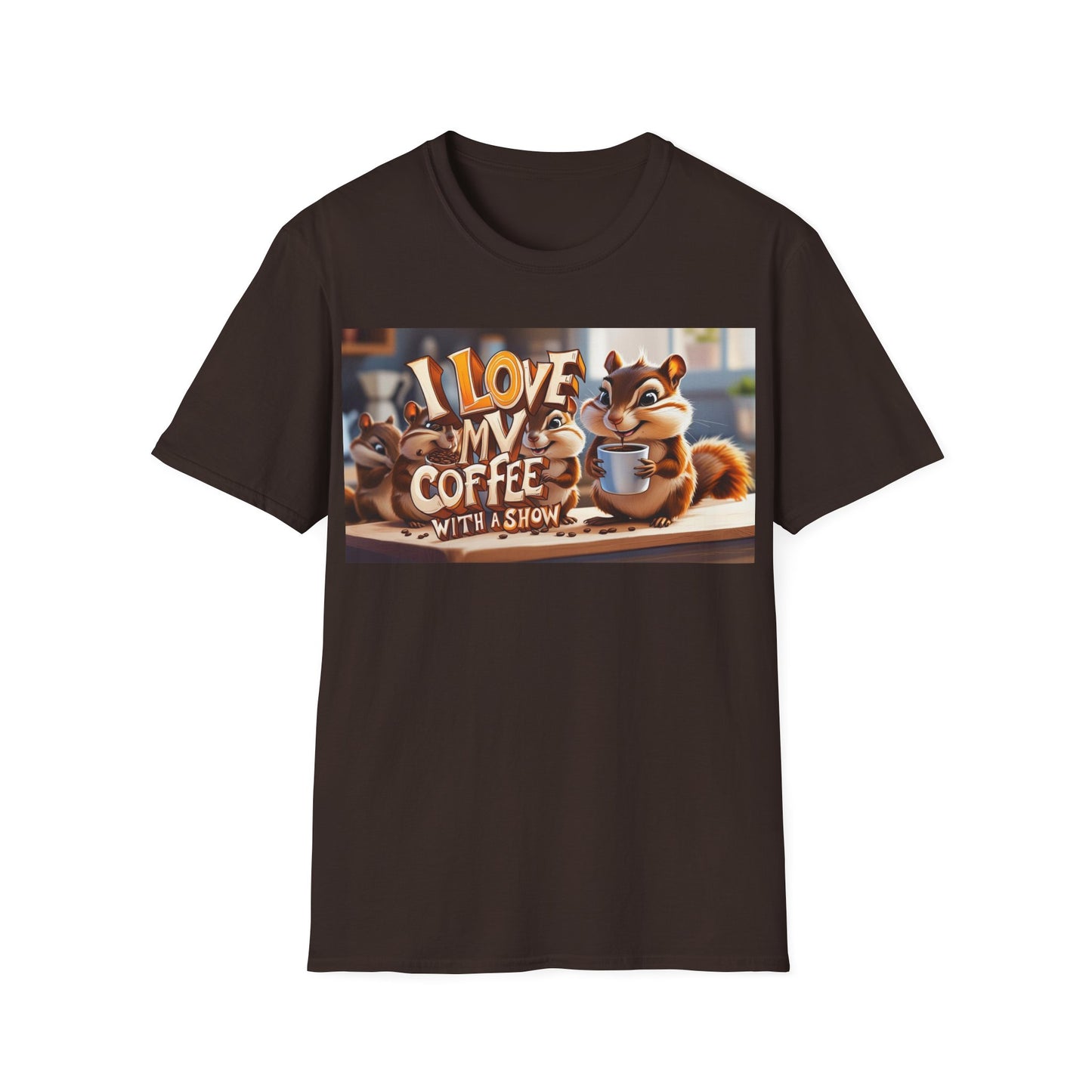 Coffee Lovers Unisex T-Shirt - Cute Chipmunk Design, Casual Tee, Gift for Coffee Enthusiasts, Festival Apparel, Everyday Wear