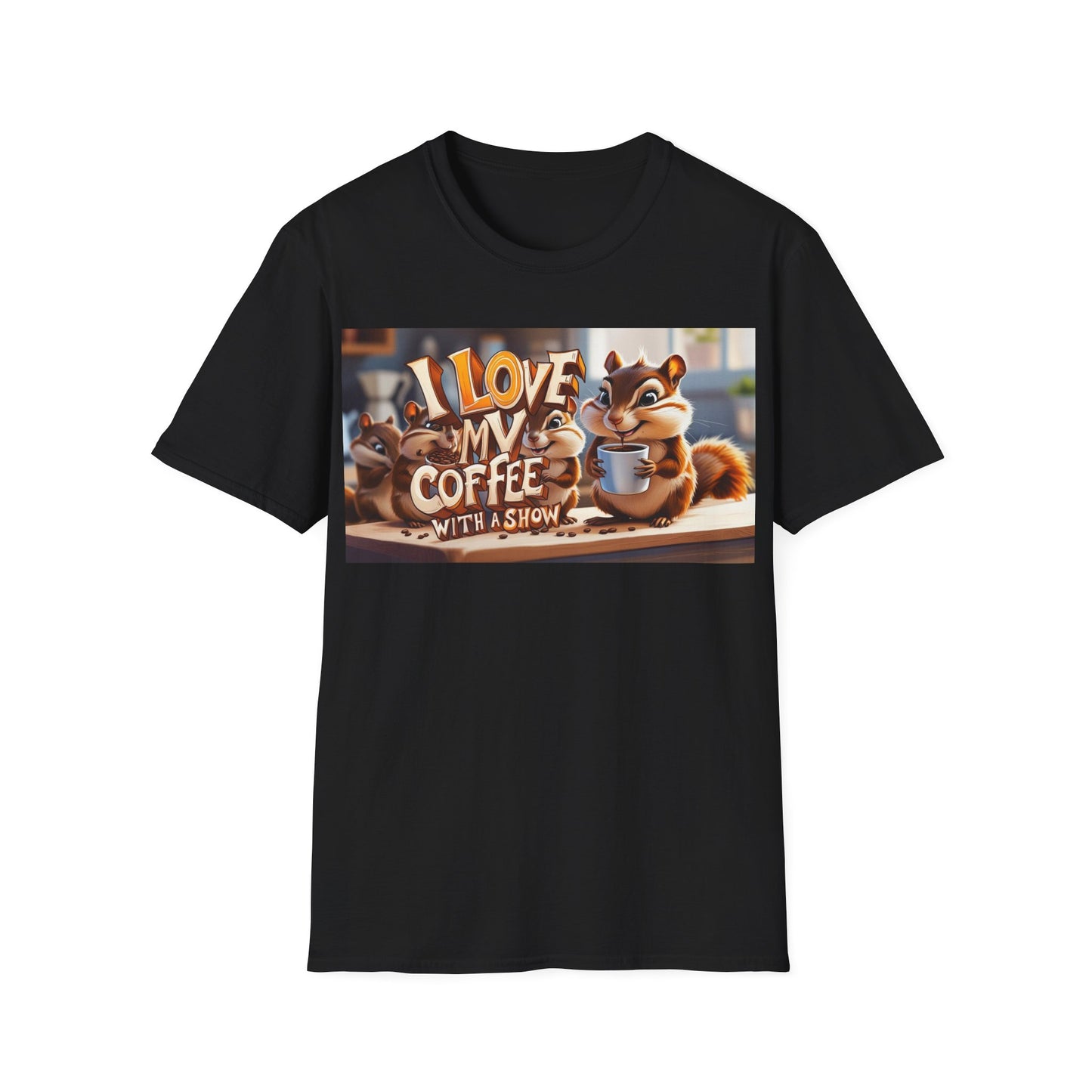 Coffee Lovers Unisex T-Shirt - Cute Chipmunk Design, Casual Tee, Gift for Coffee Enthusiasts, Festival Apparel, Everyday Wear