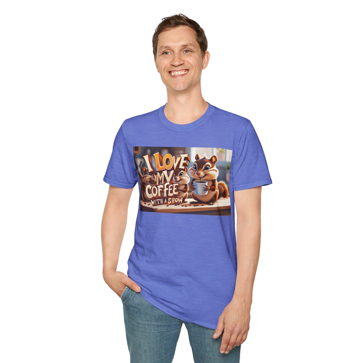 Coffee Lovers Unisex T-Shirt - Cute Chipmunk Design, Casual Tee, Gift for Coffee Enthusiasts, Festival Apparel, Everyday Wear