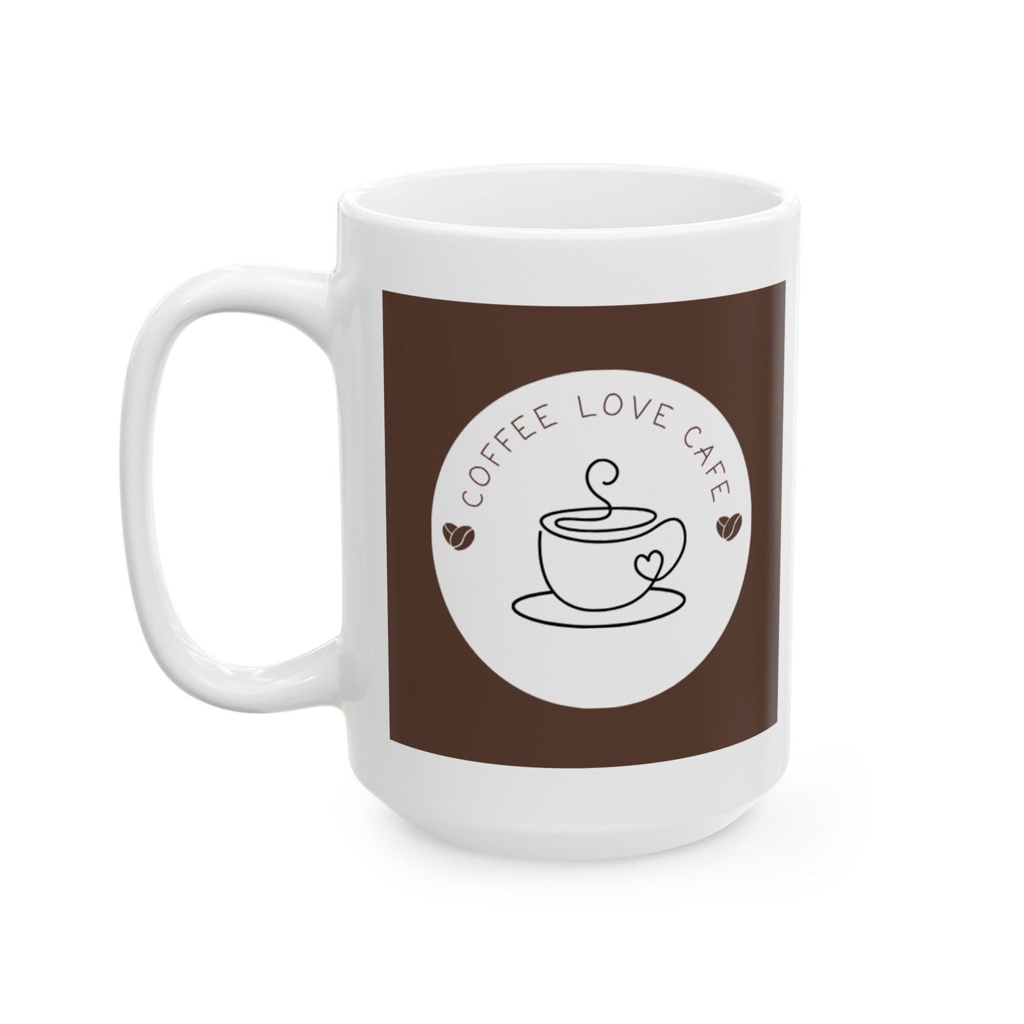 Coffee Love Cafe Ceramic Mug, Personalized Mug, Gift for Coffee Addicts, Unique Kitchenware, Funny Mug for Birthdays